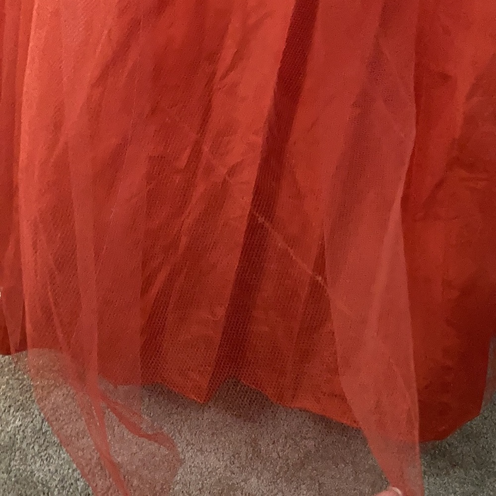 Blood Orange Vintage Velvet and Tulle Ballgown w/ matching Bolero prom - Picture 10 of 11